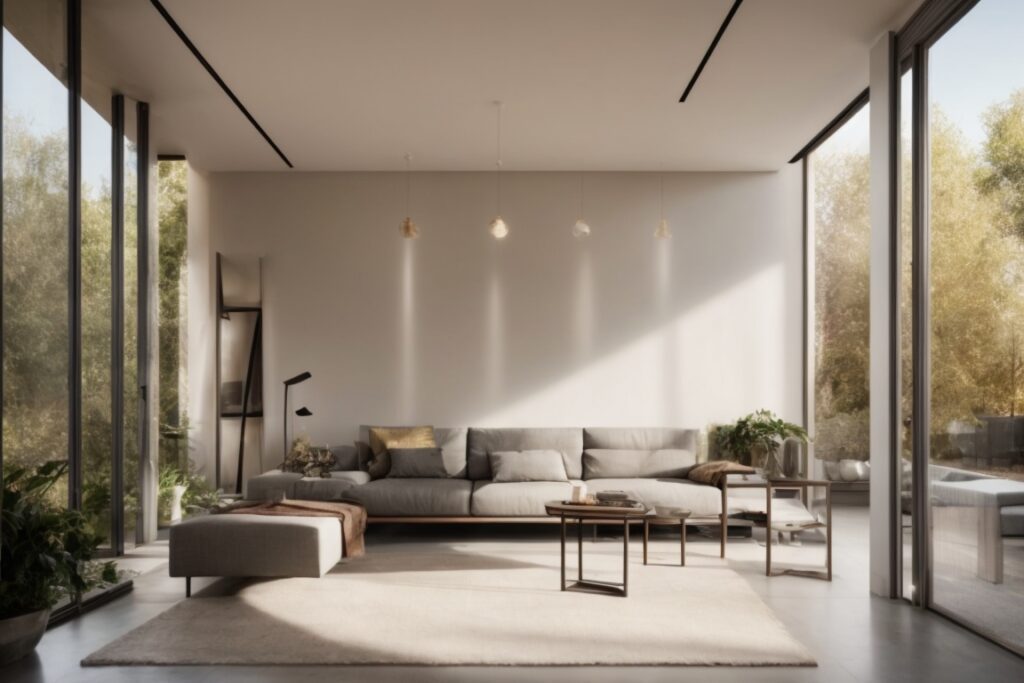 Riverside home interior with modern window films reducing sunlight penetration