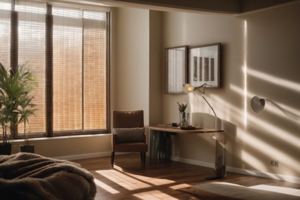 Interior room with sunlight filtering through UV blocking window film